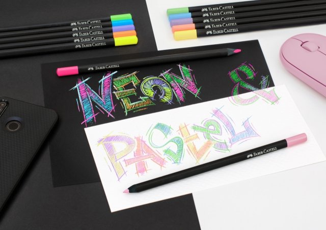 Crayons de couleur Black Edition Neon & Pastel