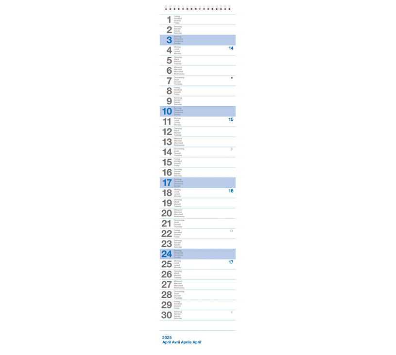 Calendrier de table Seplana 2025 carton