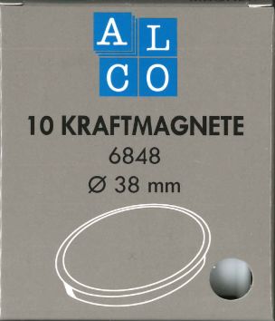 Kraftmagnete Ø 38 mm weiss  (10 Stück)