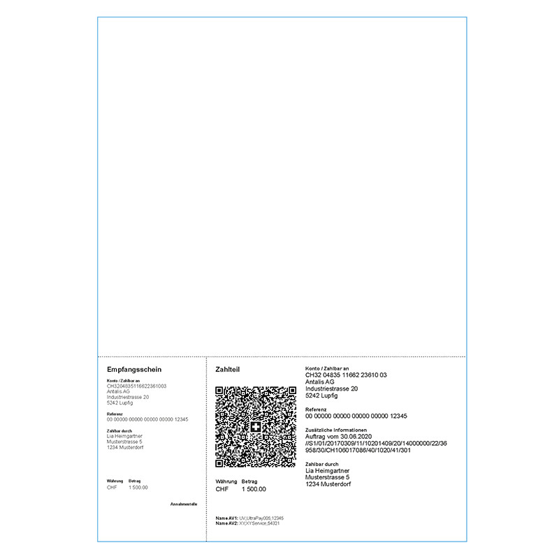 Papier A4 QR-Rechnung (1000 Blatt)