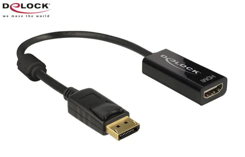 ​​​​Delock Adaptateur DisplayPort - HDMI passif, 4K/30Hz, noir