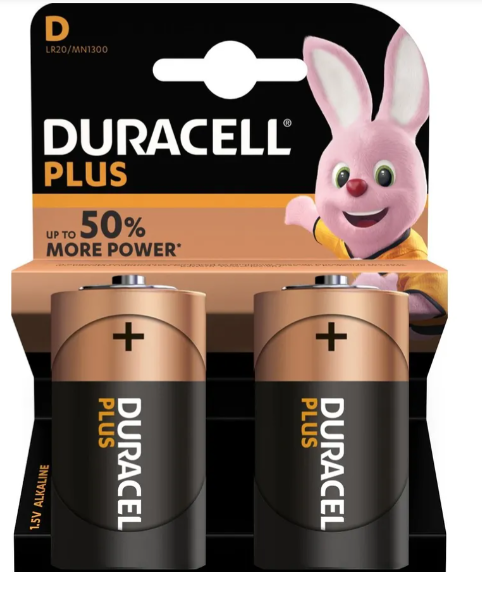 Batterien  LR20, 1.5V  Duracell (Pkt zu 2 Stk)