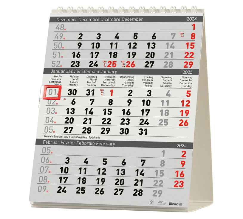 Calendrier de table Desktop Delta 2025