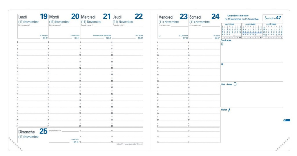 ​Agenda Quo Vadis Executif 2025, contenue de rechange