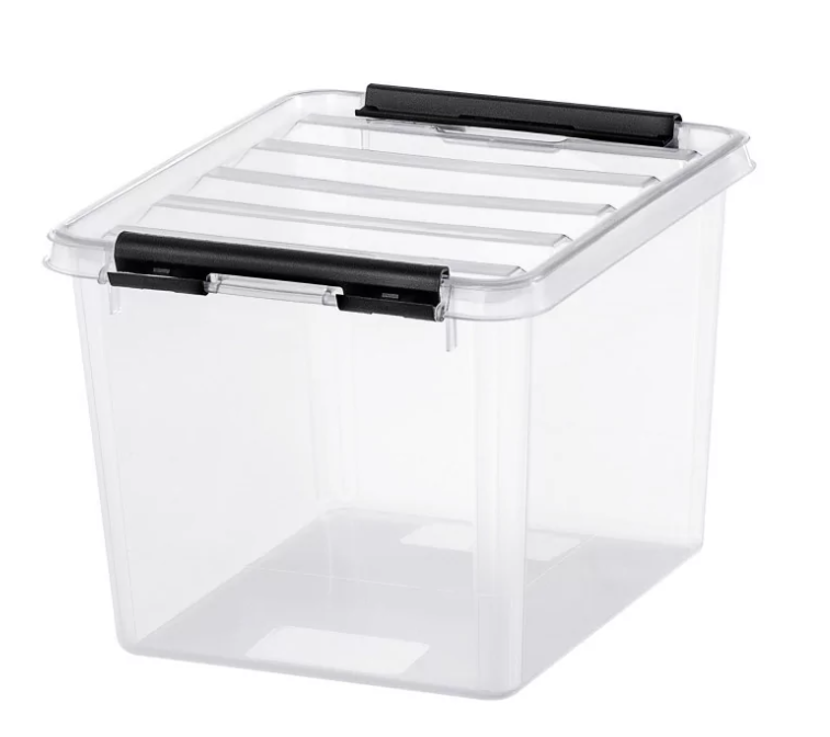 Caisse en plastique rectangulaire Classic 3  avec couvercle 21x17x15cm