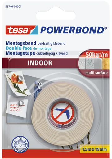 [68.147] Ruban de fixation tesa® Powerbond double face 1.5 m x 19 mm