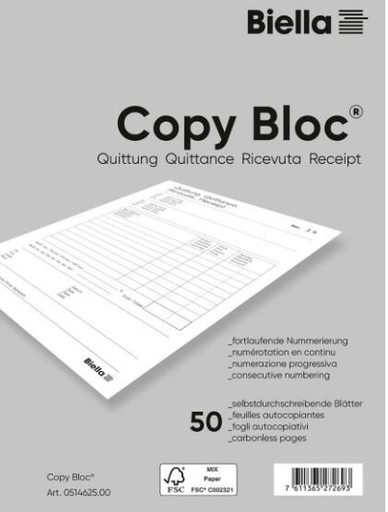 [65.517] Quittungen Copy-Block A6, 50 Blatt