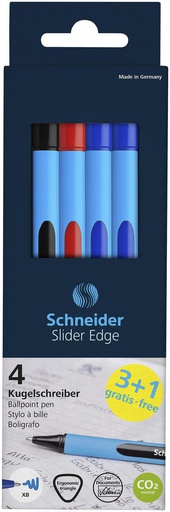 [67.312] Kugelschreiber Schneider Slider Edge XB, Sortiment 4 Stück