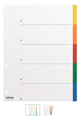 [66.197] Répertoires KolmaFlex A4 18.054.20 multicouleur, plain 5 div.