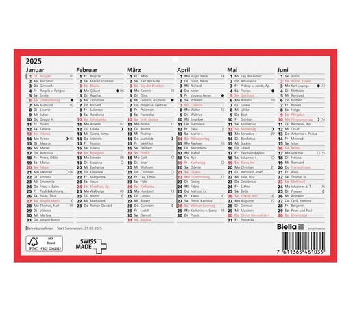 Tafelkalender A5 23,5 × 15,5 cm 2025 