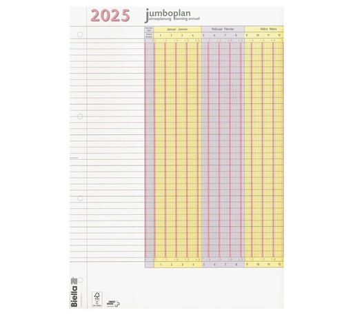 [AG440137] Jahres-Wandplaner Jumboplan 2025 (Pack à 2 Stk)